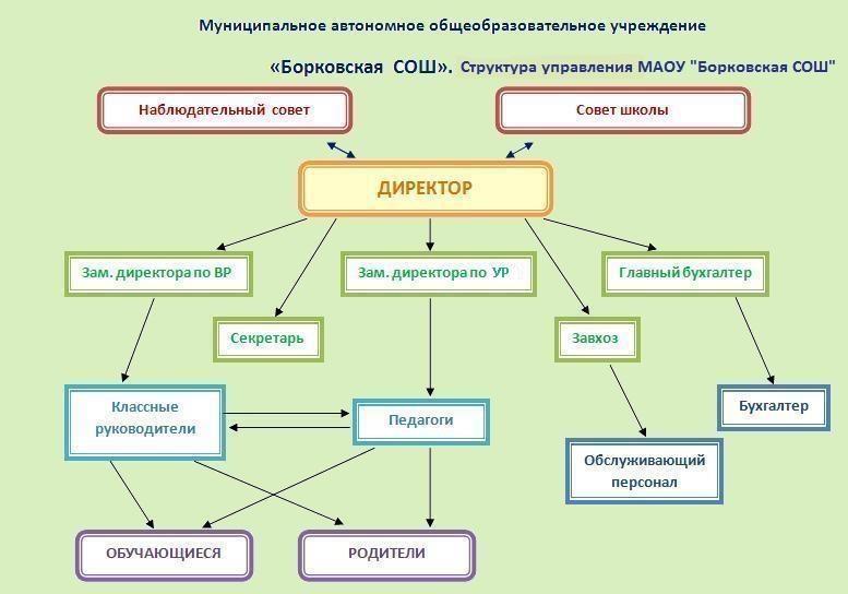 Структура управления МАОУ &amp;quot;Борковская СОШ&amp;quot;